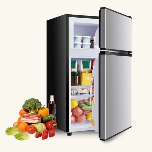 Miniatura 10 de NEWBULIG Mini refrigerador con congelador de 3.2 pies cúbicos para oficina, dormitorio, refrigerador pequeño con termostato ajustable, ahorro