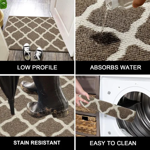 Miniatura 5 de SHACOS Alfombra de pasillo lavable de 2 x 8 pies, con parte trasera de goma antideslizante, resistente a las manchas, alfombra de cocina