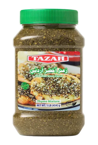 Miniatura 8 de Tazah Zaatar - Mezcla de tomillo con mezcla de especias de zatar sirio de 16 onzas, Halabi Za'atar en tarro