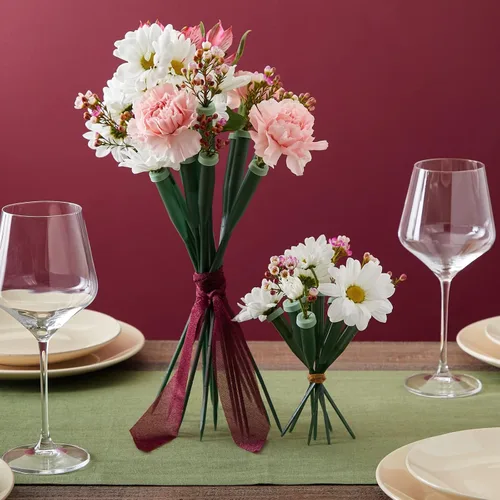 Miniatura 2 de Bright Creations Tubos de agua florales - 6 y 12 pulgadas, verdes, paquete de 30 frascos de agua con tallo de flor con tapas para ramos y centros
