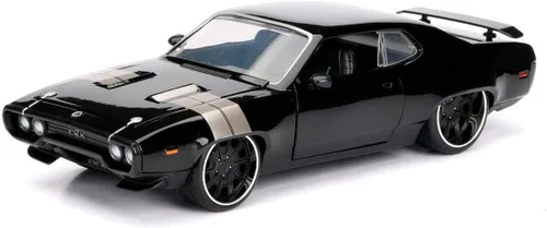 Jada Toys Fast & Furious 1:24 Dom's Plymouth GTX - Coche fundido a presión, juguetes para niños y adultos, negro, estándar