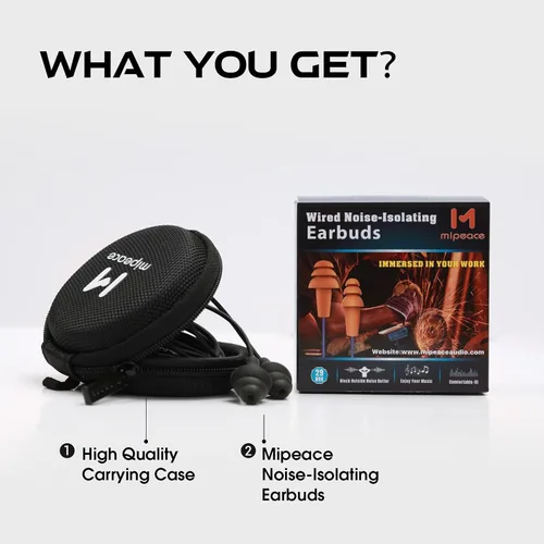 Miniatura 7 de MIPEACE Auriculares de trabajo, auriculares con tapón para el trabajo, aislamiento de ruido, auriculares para construcción de seguridad industrial