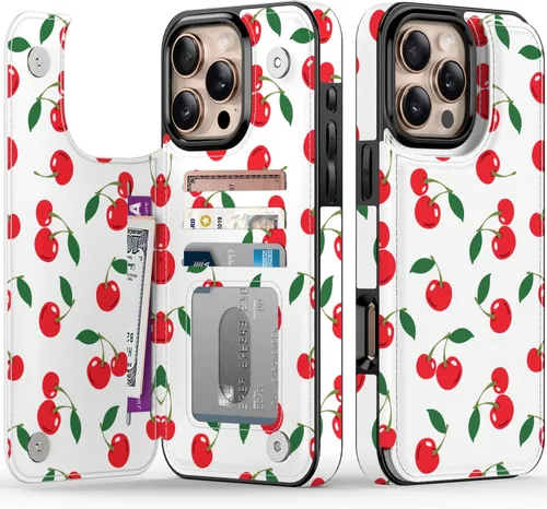 Miniatura 101 de FUNMIKO Funda tipo cartera para iPhone 13 con tarjetero, bloqueo RFID, protección de grado militar y obras de arte impresas con rayos UV, cierre