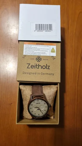 Miniatura 7 de Zeitholz Relojes de madera para hombre, reloj de madera, regalos, reloj analógico, nueva colección Klitten 1.654 in con movimiento de cuarzo japonés.