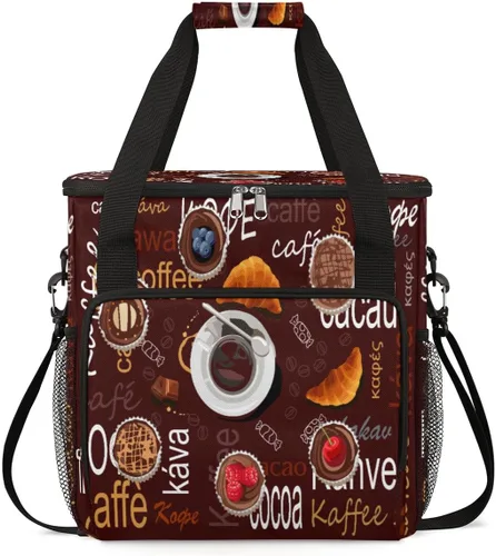 Miniatura 19 de Bolsa de transporte con diseño de acuarela para cafetera de granos de café, bolsa tote de almacenamiento y viaje para café, compatible con cafetera