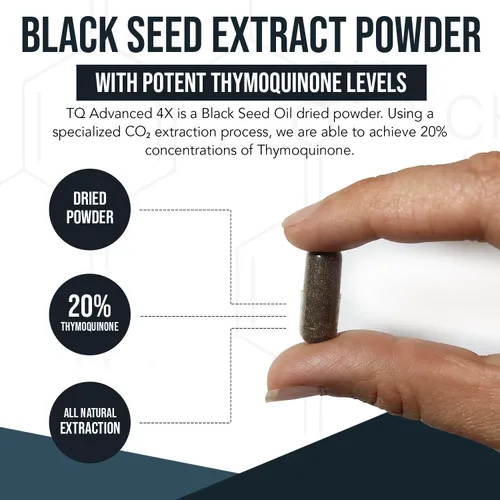 Miniatura 2 de Cápsulas de extracto de aceite de semilla negra con 20% de timoquinona - TQ-Advanced 4X®: Concentración potente de timoquinona disponible