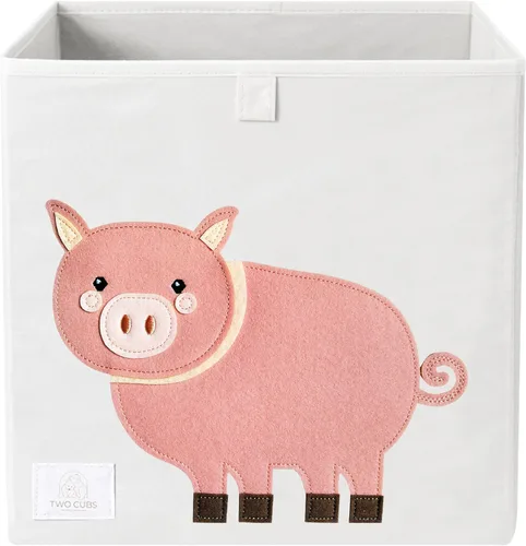 Miniatura 10 de Two Cubs Caja plegable de almacenamiento de juguetes para niños, cubo organizador de cubo de 13 x 13 pulgadas con tableros de plástico duraderos