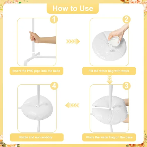 Miniatura 6 de Soporte de arco de PVC de 5.2 pies con base para piso, kit de arco de globos ligero desmontable con base de bolsa de agua para estabilidad