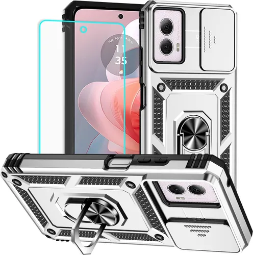 Miniatura 10 de HNHYGETE Funda para Moto G Power 5G 2024 con protector de pantalla: [grado militar de 20 pies a prueba de caídas] Funda protectora a prueba