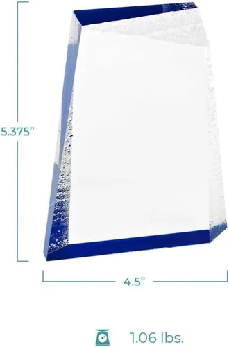 Miniatura 3 de Baudville Trofeo grabado – Pequeño trofeo glaciar acrílico con diseño de gotas azules y de agua – Grabado personalizado de hasta tres líneas