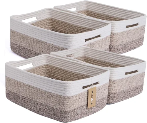 Miniatura 37 de MiniArk Cestas grandes de almacenamiento para estantes, organizadores de armario, para ropa, manta, toallas, guardería, caja de juguetes, cestas