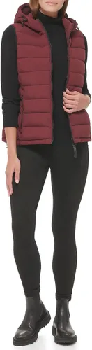 Miniatura 4 de Calvin Klein Chaleco acolchado de tela elástica con capucha para mujer