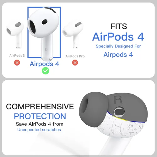 Miniatura 3 de 2 pares de puntas de oído para AirPods 4 Grip fundas de auriculares de silicona [bolsa de almacenamiento añadida][patente registrada en EE.UU.]