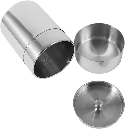 Miniatura 5 de Yosoo Health Gear Recipiente de acero de lata de té con tapa, latas de té de acero inoxidable para té suelto, recipientes de metal con tapa de sello