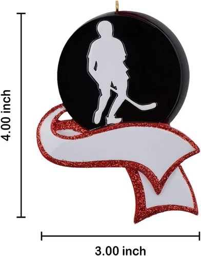 Miniatura 4 de MAXORA Adorno de Navidad personalizado de hockey hecho a mano personalizado