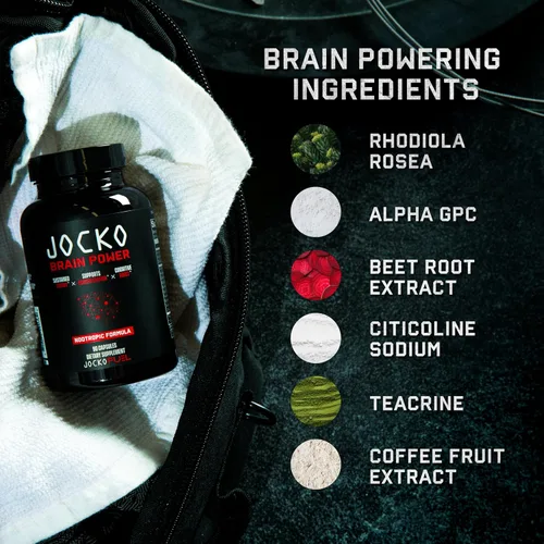 Miniatura 8 de Jocko Fuel Brain Power - Suplementos dietéticos nootrópicos para la memoria y la concentración con L teanina, L carnitina, energía y suplemento