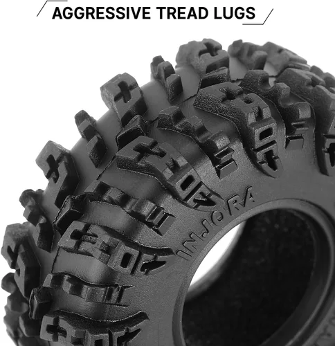 Miniatura 3 de INJORA Neumáticos 1.0 - S5 Swamp Claw Mud Terrain Neumáticos para TRX4M AX24 SCX24 FCX24 1/18 1/24 RC Crawler Car, 2.205 x 0.906 in, T1021
