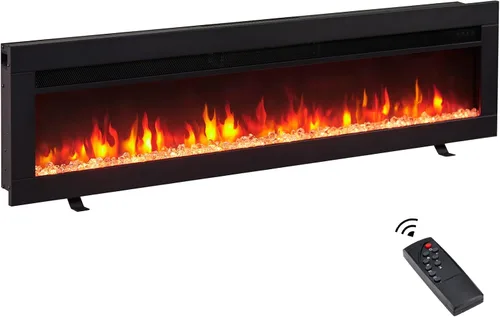 Arthur - Chimenea eléctrica 3 en 1 de 50 pulgadas de ancho (EF458), independiente, montada en la pared, empotrada, efecto de llama de 9 colores,