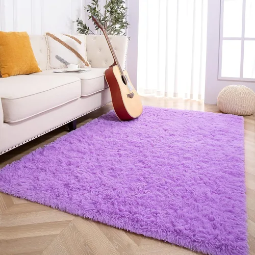 Miniatura 69 de Foxmas - Alfombra para centro de habitación, esponjosa y ultrasuave, para dormitorio, habitación de los niños, habitación del bebé, afelpada, Azul