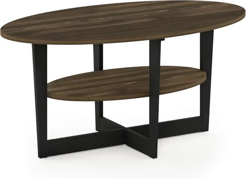 Miniatura 5 de Furinno - Mesa de café, 1 paquete, color nogal Columbia/negro Columbia Nogal/Negro