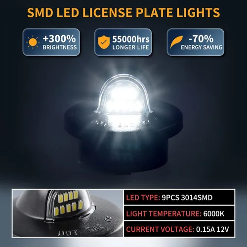 Miniatura 2 de Gempro Conjunto de luz de matrícula, reemplazo de lámpara LED para Ford F150 F250 F350 F450 F550 Superduty Bronco Excursion Ranger Expedition