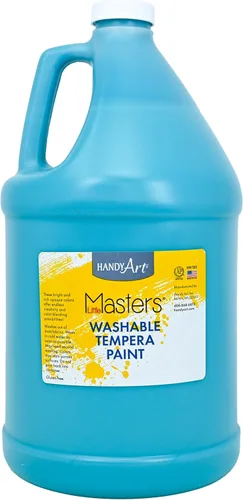 Handy Art Little Masters - Pintura al temple lavable, turquesa, botella de 128 onzas, brillante y mezclable, alta opacidad, colores lavables para