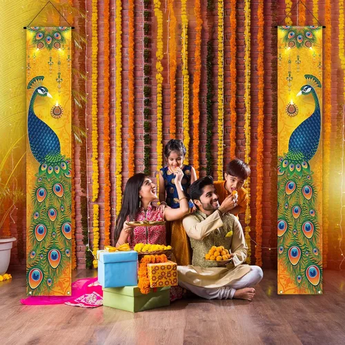 Miniatura 2 de Diwali Decoraciones para el hogar Happy Diwali Banner Decoraciones de boda india Deepawali Festival indio de luces decoraciones para fiesta