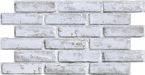 Miniatura 2 de COMSTICKC 3D Whitewash Faux Brick Wall Panel Peel and Stick Wall Covering, 12 Pcs of 22.8" x 11.8", 3D Brick Wall Stickers, UrltraLight PVC Self