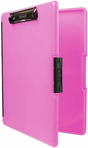 Miniatura 16 de Dexas Slimcase 2 - Portapapeles de plástico con almacenamiento y apertura lateral, color verde espuma con clip dorado, suministros de oficina