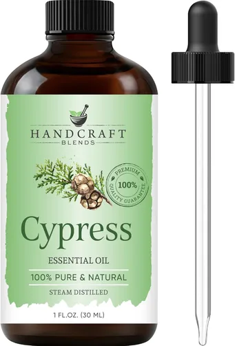 Handcraft Blends Aceite Esencial de Ciprés – 1 Fl Oz – 100% Puro y Natural – Aceite Esencial de Grado Premium para Difusor y Aromaterapia, Piel,