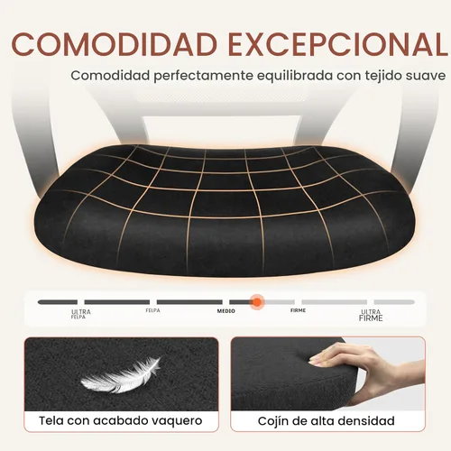 Miniatura 4 de NEO CHAIR – Silla de escritorio para oficina ergonómica con malla, silla de computadora con soporte lumbar, altura ajustable, ruedas giratorias
