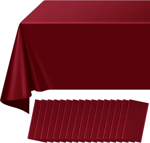 Miniatura 23 de Paquete de 12 manteles redondos de plástico rojo y blanco a cuadros desechables de alta calidad para fiestas, manteles redondos de fiesta