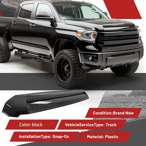 Miniatura 5 de HECASA Toma de Aire del Capó Compatible con Toyota Tundra 2014-2021 Repuesto para 761800C030 TO1231102 REPT133702 Parrilla Delantera Negra Superior