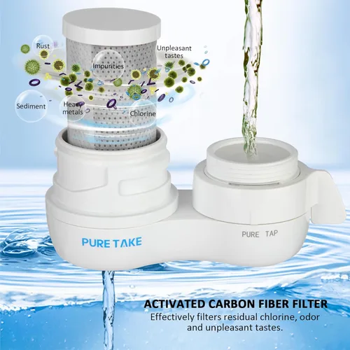 Miniatura 2 de Filtro de agua para grifo de fregadero, purificador de agua de montaje en grifo de 380 galones para fregadero de cocina, filtros de fibra de carbono