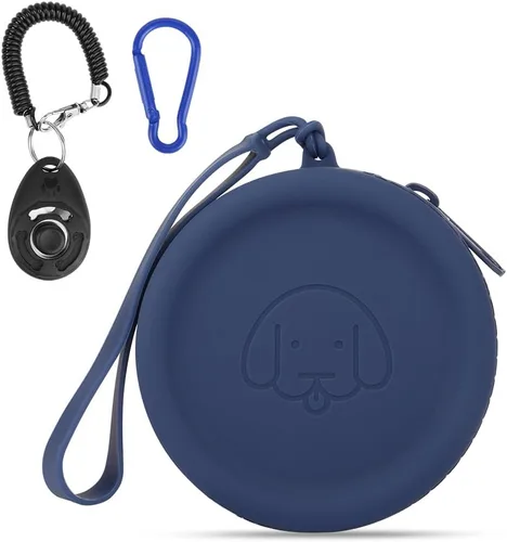 Miniatura 14 de Bolsa de golosinas para perros de silicona, 2 piezas, bolsa para caminar para mascotas para perros y gatos, tamaño bolsillo, fácil de limpiar, sin