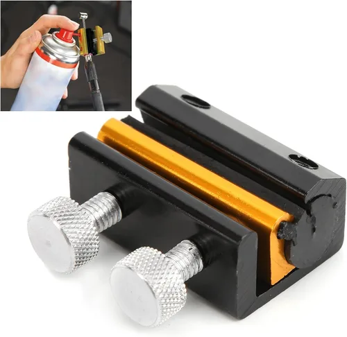 Miniatura 8 de Aramox Herramienta lubricante para cable y cadena, kit de lubricante de aluminio y goma para motocicleta ATV (negro dorado)