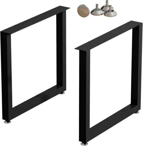 Miniatura 18 de Patas rectangulares industriales de metal de 16 pulgadas de altura, patas de banco de metal para mesa, diseño moderno de mediados de siglo, juego