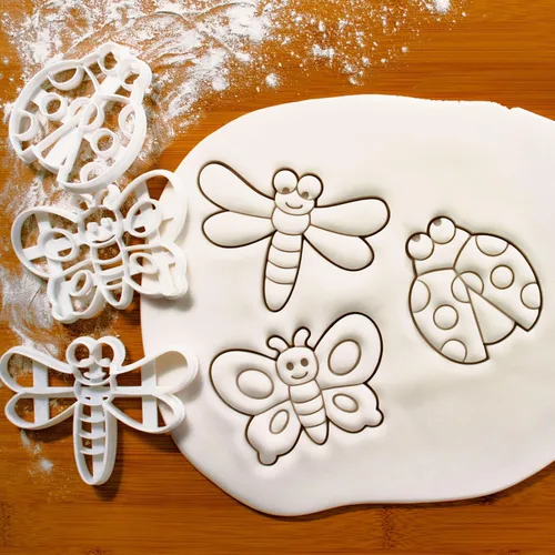 Miniatura 3 de Juego de 3 cortadores de galletas de insectos (diseños: mariquita, libélula y mariposa), 3 piezas - Bakerlogy