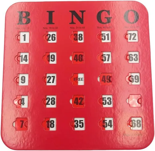 Miniatura 7 de Yuanhe Tarjetas de bingo con diapositivas de obturador, paquete de 5 unidades, multicolor extra grueso, fácil de leer con ventanas deslizantes
