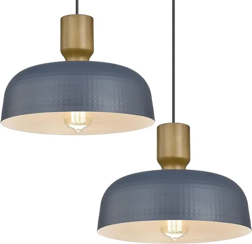 Miniatura 19 de Luces Colgantes de Estilo Rústico, Lámparas Colgantes Ajustables con Pantalla de Metal Martillado, Iluminación Colgante de 18.1 Pulgadas para Isla
