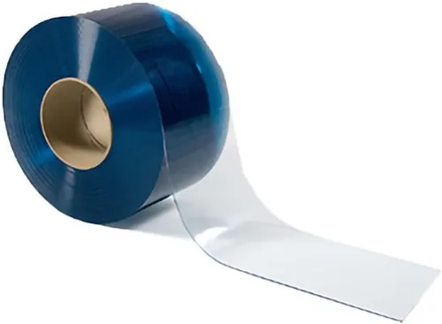 Rollo a granel de cortina de tiras de PVC para puerta estándar, liso, transparente, tamaño 15 cm de ancho x 0,15 cm de grosor, aprobado para Claro
