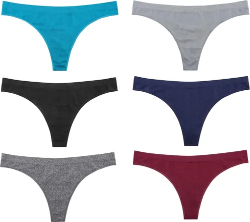 Miniatura 3 de Tangas sin costuras para mujer, paquete de 6 tangas de nailon y elastano