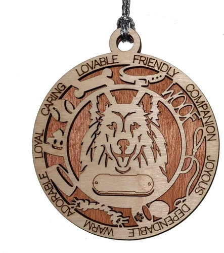 Miniatura 70 de Adorno de Navidad personalizado de madera para perro de 3 pulgadas, nombre y texto personalizables, hecho a mano en Estados Unidos, diseño de corte