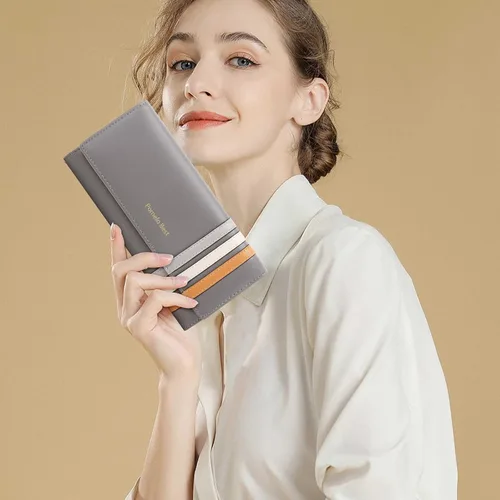 Miniatura 6 de Pomelo Best Cartera para mujer, cartera para mujer, cartera para mujer 2024, cartera de cuero con bloqueo RFID con múltiples ranuras para tarjetas