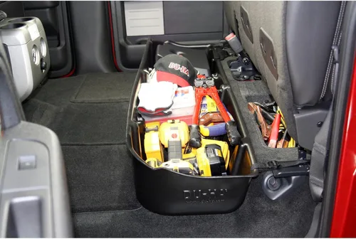 Miniatura 5 de DuHa 20078 - Almacenamiento debajo del asiento para F150 SuperCrew 2009-2014 con un subwoofer de fábrica Organizador de asiento trasero negro