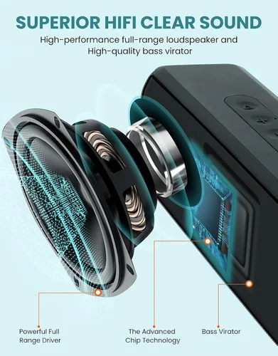 Miniatura 2 de LENRUE Altavoz Bluetooth, altavoces inalámbricos portátiles con TWS, 12 horas de reproducción, sonido claro para el hogar, viajes y exteriores