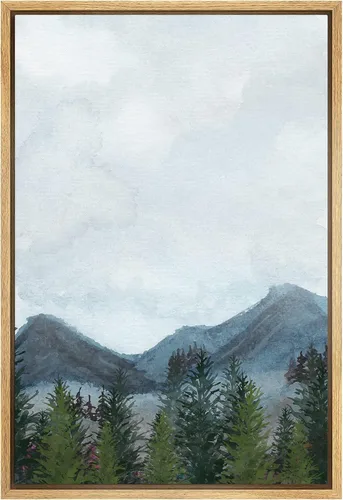 Miniatura 26 de SIGNWIN Lienzo Enmarcado Impresión de Arte de Pared Collage de Hojas de Bosque Verde Pastel Naturaleza Vida Silvestre Ilustraciones Arte Moderno