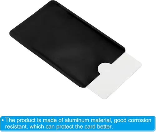 Miniatura 4 de PATIKIL Mangas de bloqueo RFID, fundas de aluminio para prevención de robo de identidad, fundas protectoras seguras para tarjetas de crédito, Negro