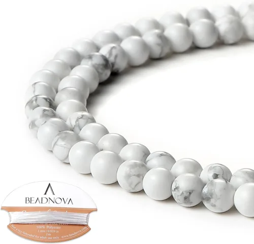 Miniatura 101 de Cuentas de ónix negro BEADNOVA con cuentas de cristal natural, piedras preciosas, redondas, sueltas, curativas de energía con cordón elástico de 01)