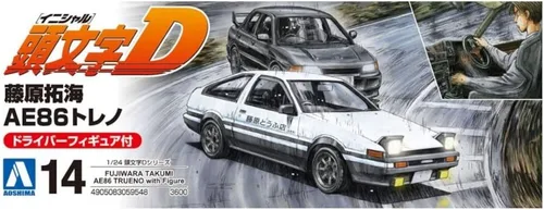Miniatura 7 de Aoshima Inicial D: Fujiwara Takumi AE86 Trueno con Figura 1:24 Escala Modelo Kit